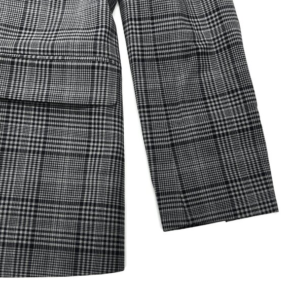 J Crew Sommerset Blazer Women 2 Heather Grey Plaid Italian Wool Tollegno Stretch - Picture 3 of 11